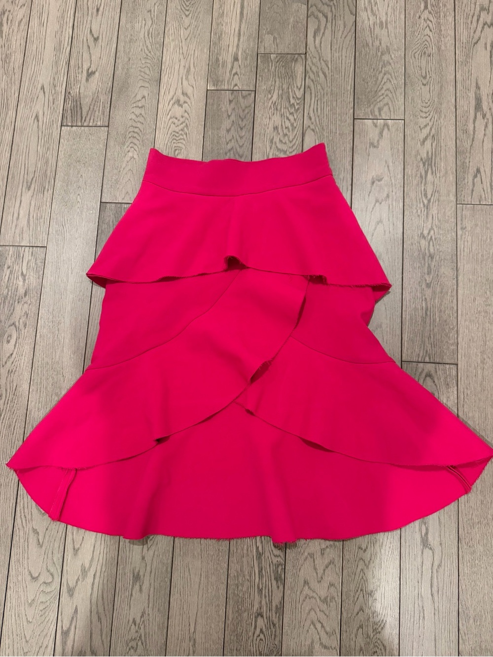 Zara Pink High-Low Ruffle Skirt - Picture 2 of 3